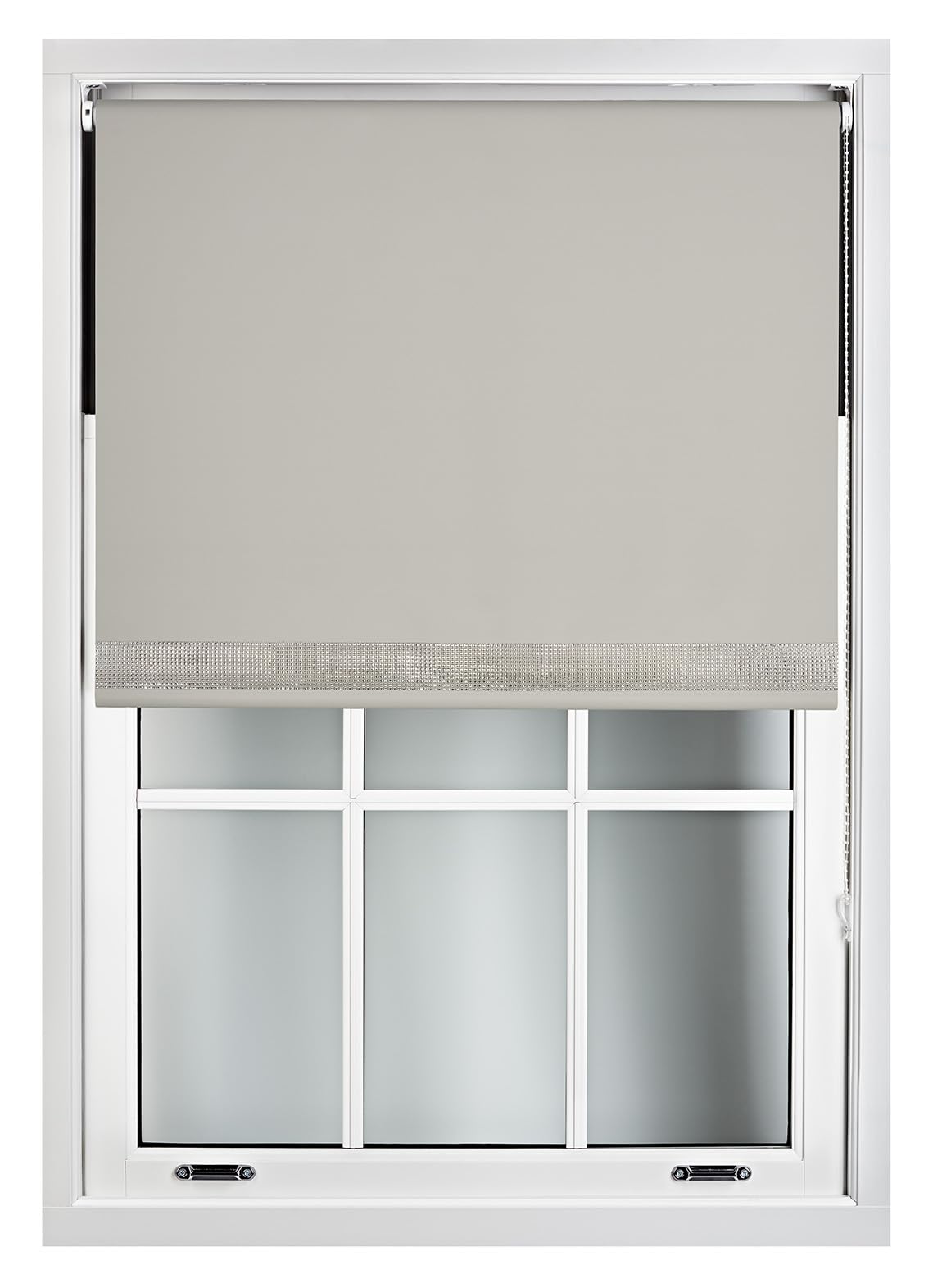 Furnished Diamante Edge Blackout Roller Blinds Made To MeasureGrey (W)120Cm X (L)165Cm from B&Q