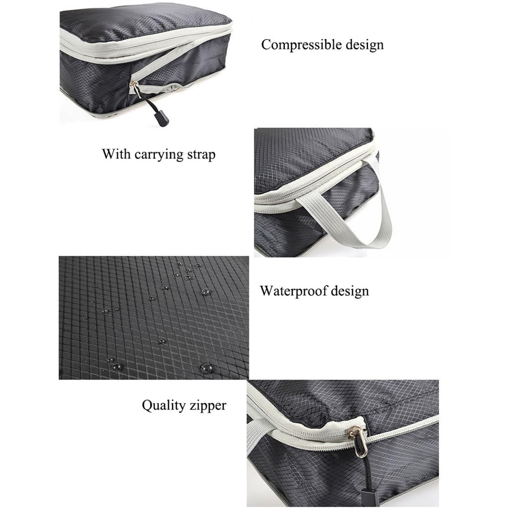 3 - teiliges Travel Storage Organizer Set | Wasserfeste Nylon-Gepäcktaschen for Kleidung, Unterwäsche & kleine Gegenstände | Kompakte Sortiertaschen for Geschäftsreisen & Urlaube(Blau)
