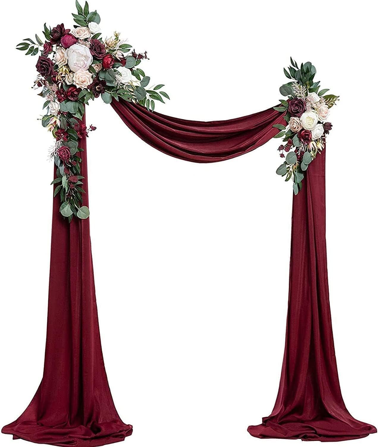 XDLEDMKIZ Artificial Wedding Arch,Wedding Decorations,Artificial Flowers At The Wedding Arch 3pcs Wedding Decor Flowers Ceremony Reception Backdrop Decoration Swag for Pa