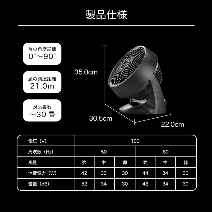 【非喫煙・ペット無】 35畳　ボルネード サーキュレーター ブラック 非喫煙・ペット無】 35畳 ボルネード サーキュレーター ブラック