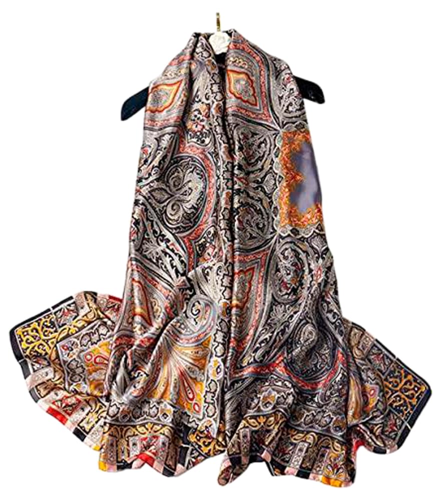 YMXHHB Fashion Scarves Silk Like Scarf Long Lightweight Sunscreen Shawls for Women