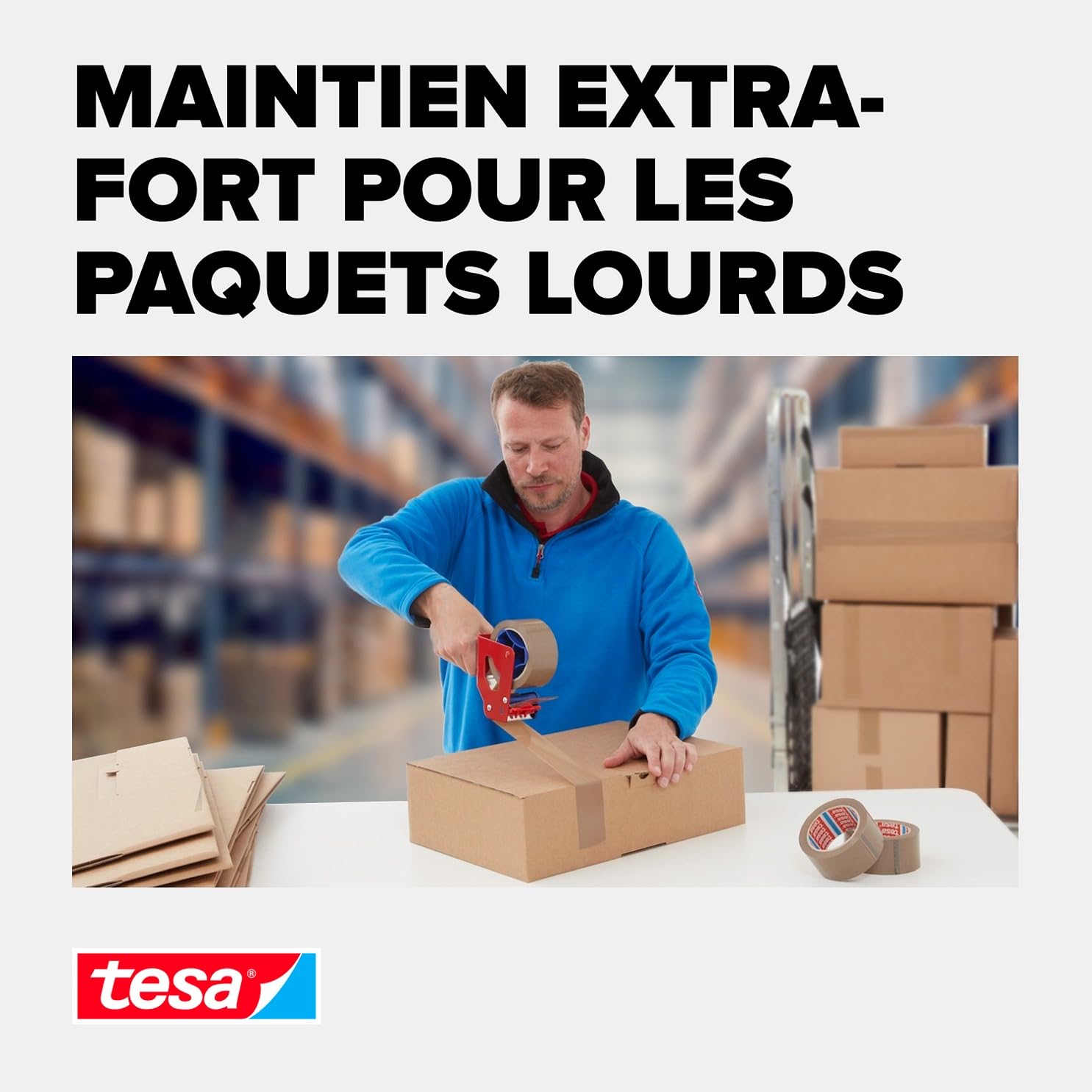 tesapack Ultra Strong - Ruban Adhésif d'Emballage en PVC Solide et Sécurisé - Marron - 65 m x 50 mm, Lot de 6