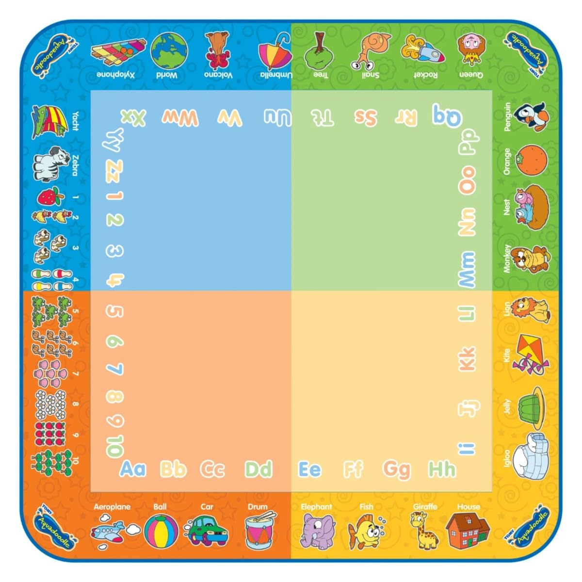AquaDoodle TOMY - Tapis Classique Couleurs T72370, Tapis de Dessin à Eau, Coloriage Géant, Tapis d'Éveil Adapté aux Enfants dès 18 mois