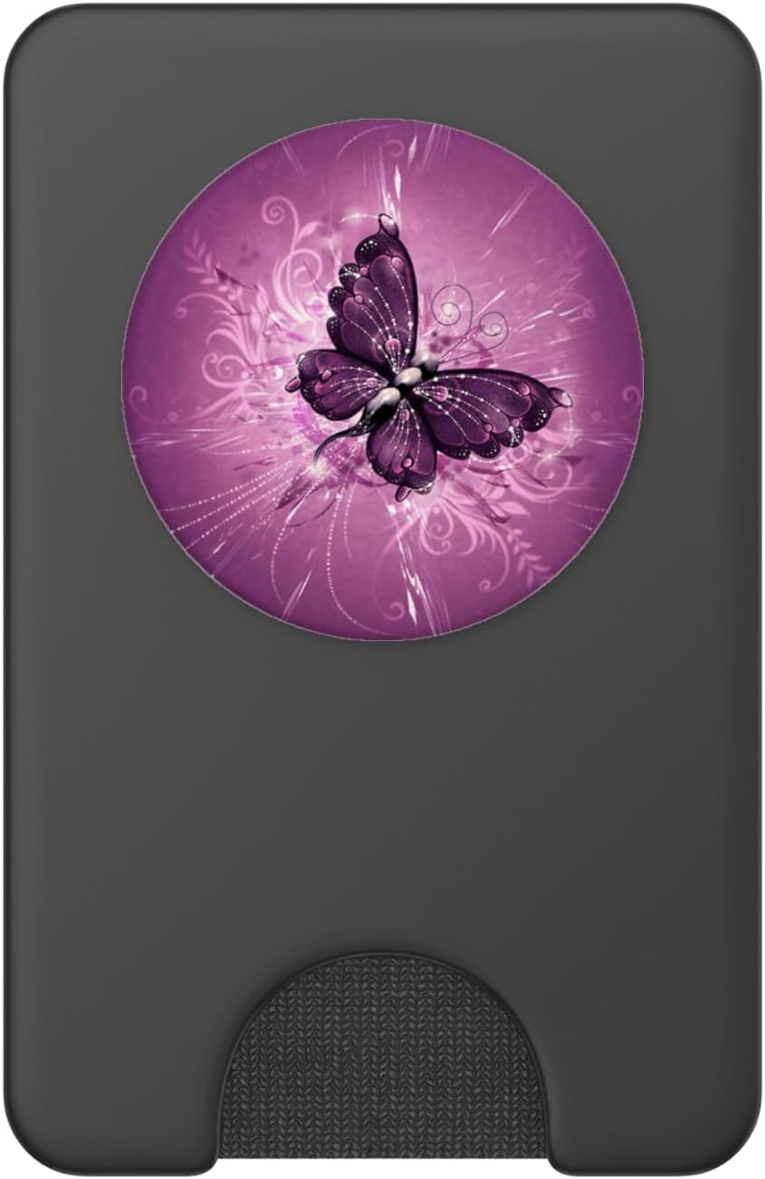 Butterfly Pink Purple - PopSoket Butterfly Design PopSockets PopGrip: Swappable Grip for Phones & Tablets PopSockets PopWallet for MagSafe