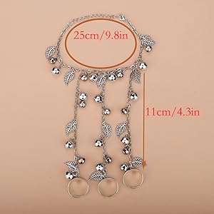 Amazon.com: Wiwpar Finger Ring Bracelet Bell Leaf Pendant
