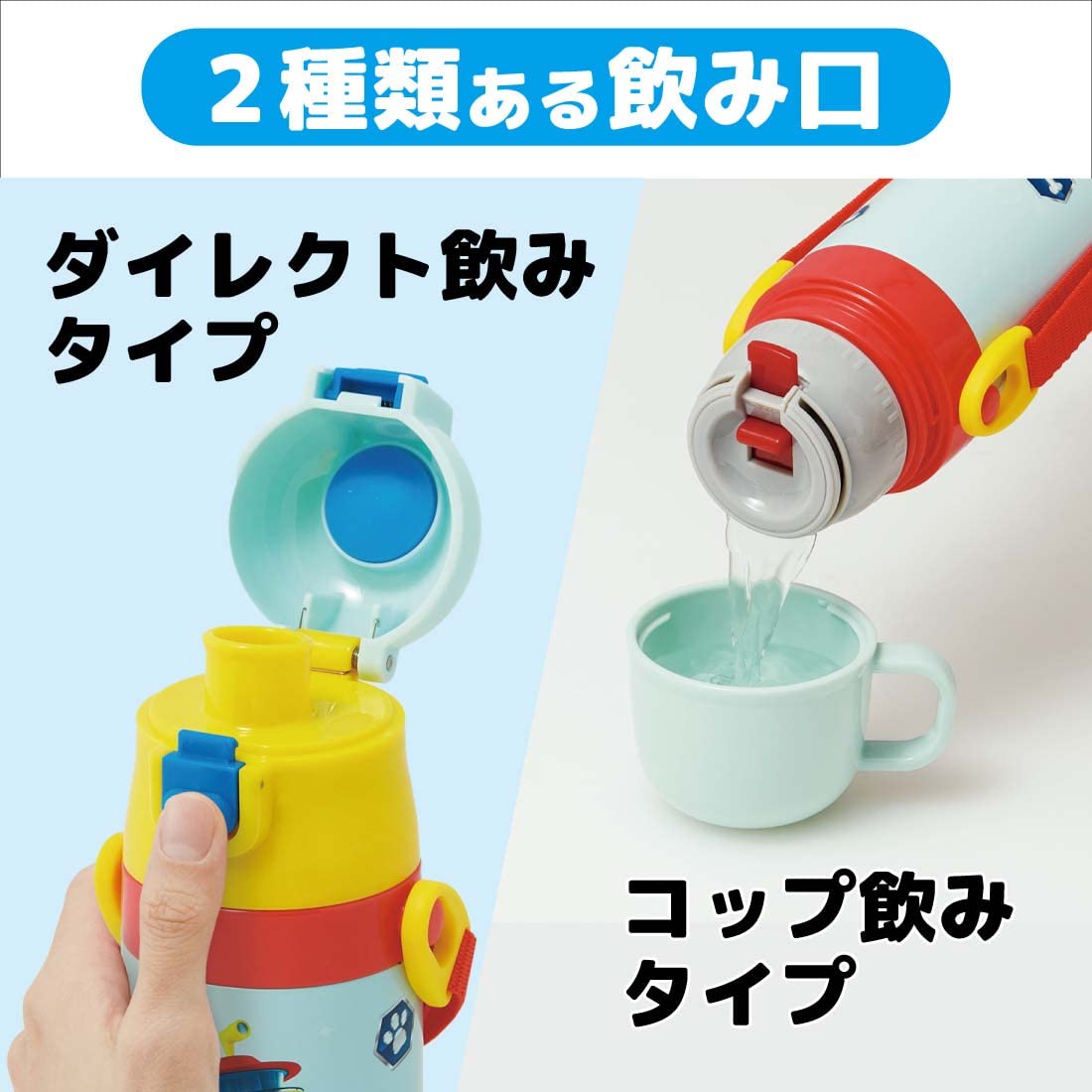 Amazon｜スケーター(Skater) 子供用 ステンレス 水筒 2way 直飲み