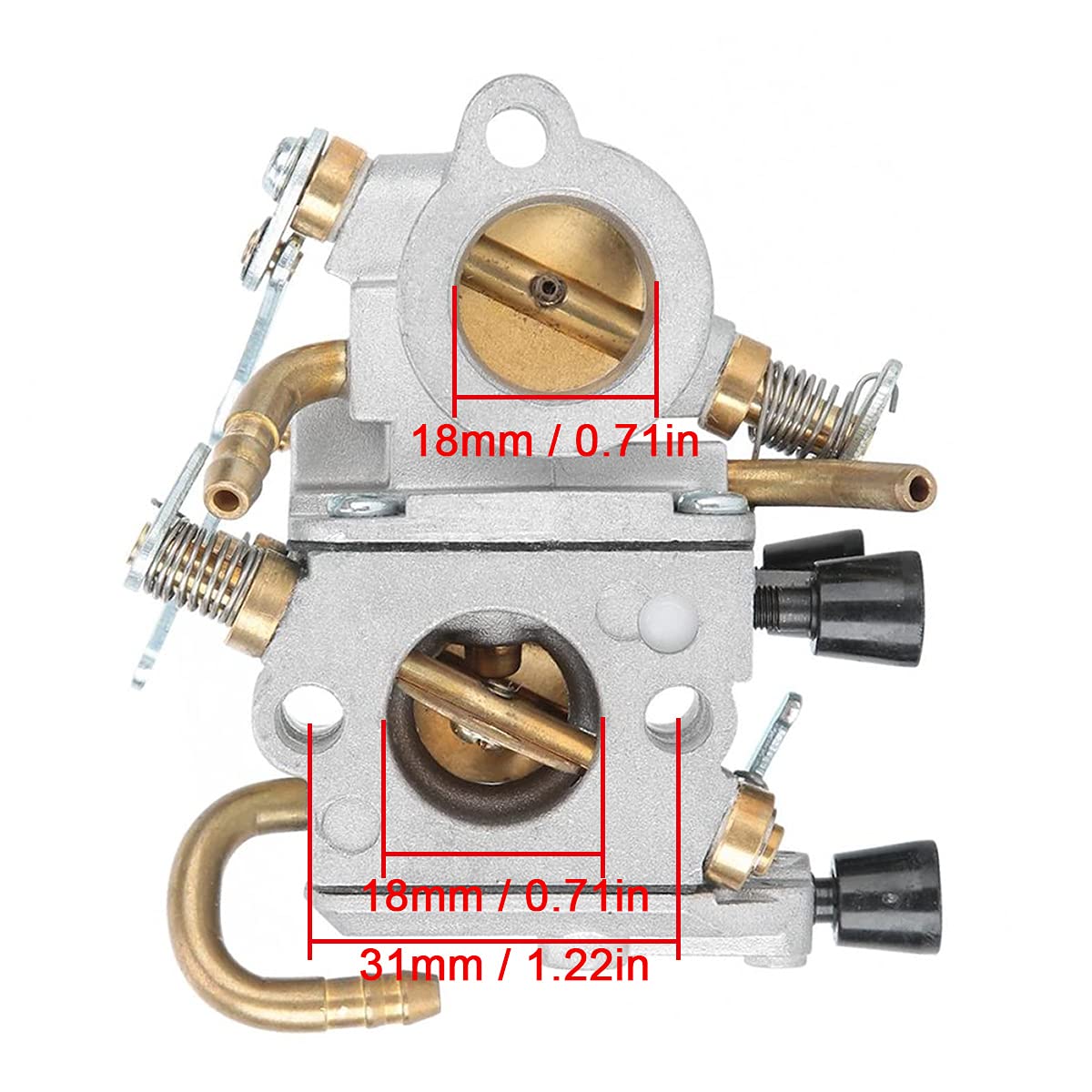 ZAMDOE Carburateur pour Sthil TS420 TS410 TS410Z TS420Z scie à béton, remplace # C1Q-S118 4238-120-0600, avec filtre à air 4238 140 1800 + conduite de carburant + bougie d'allumage