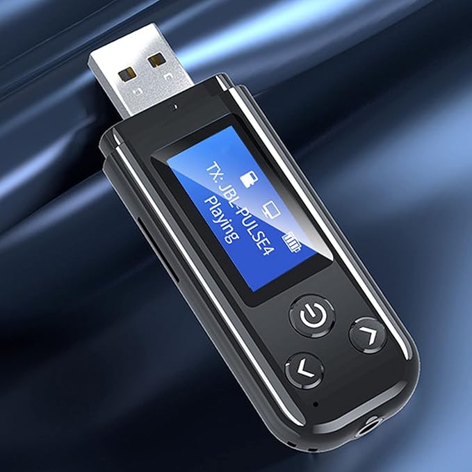 Adaptador Bluetooth 5.0 2 en 1 con Pantalla LCD y AUX miniatura 2