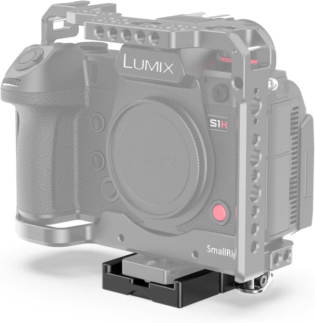 Side view of the SmallRig Quick Release Clamp 2143B mounted on a camera rig, showing the lever mechanism.