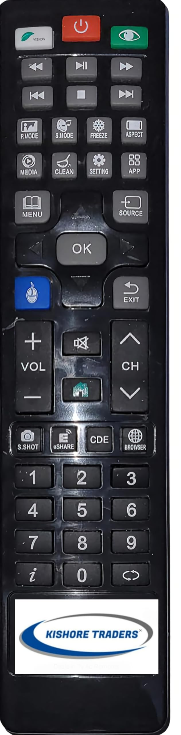 Kishore Traders Remote Control Compatible with Daiwa Smart Led Tv (If Your Old Remote is Exactly Same Then it Will Work,Please be Sure and Match Before Buy)