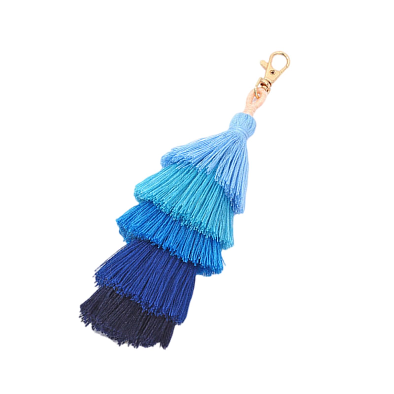 Xjdzineq Colorful Tassels Keychains Tassels Bag Decorations Charm Car Keyrings Holder for Womens Handbags Pendant Charm Car Keyring Holder
