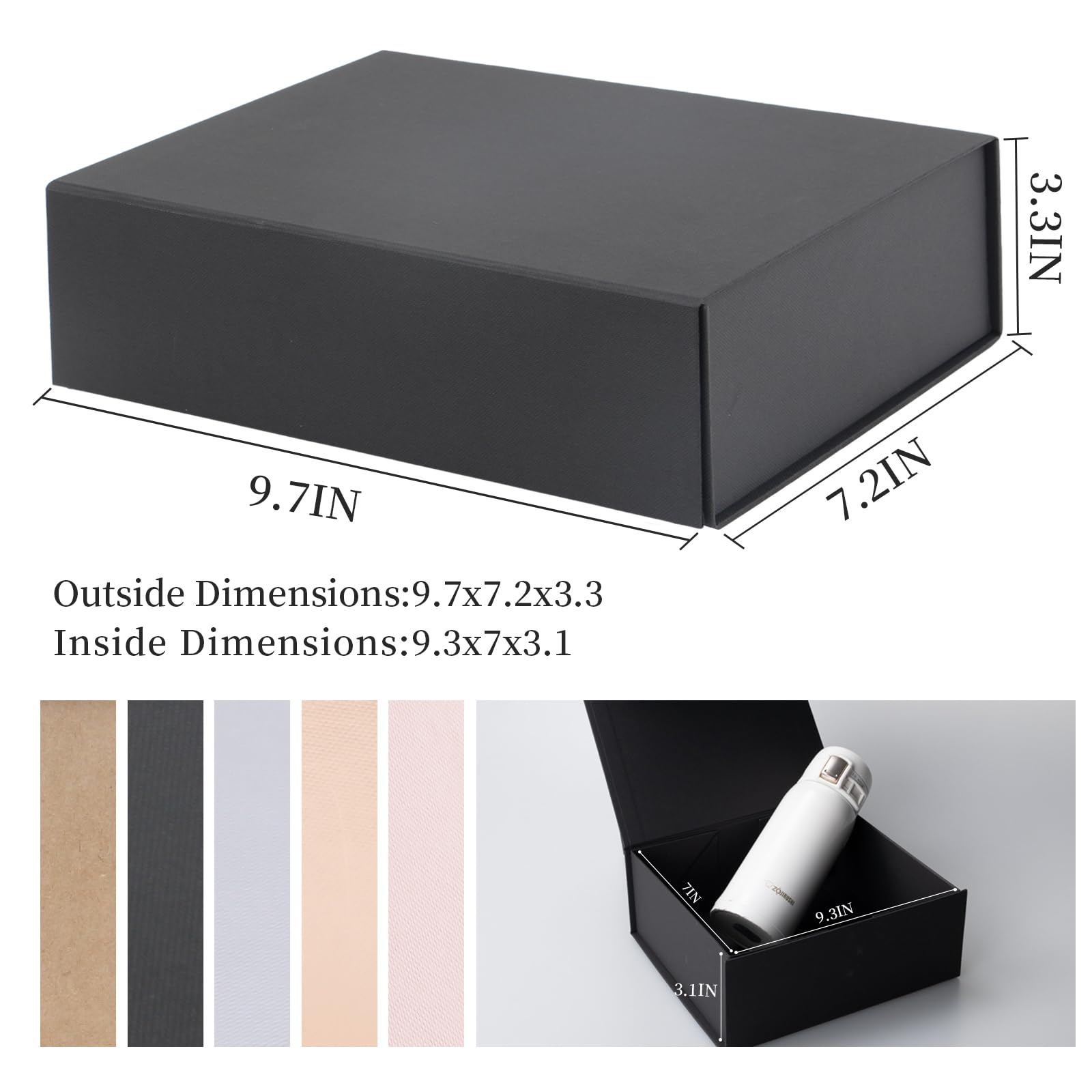 Amazon.com: Rsgift Empty gift box Small Black 9.7x7.2x3.3 Inch