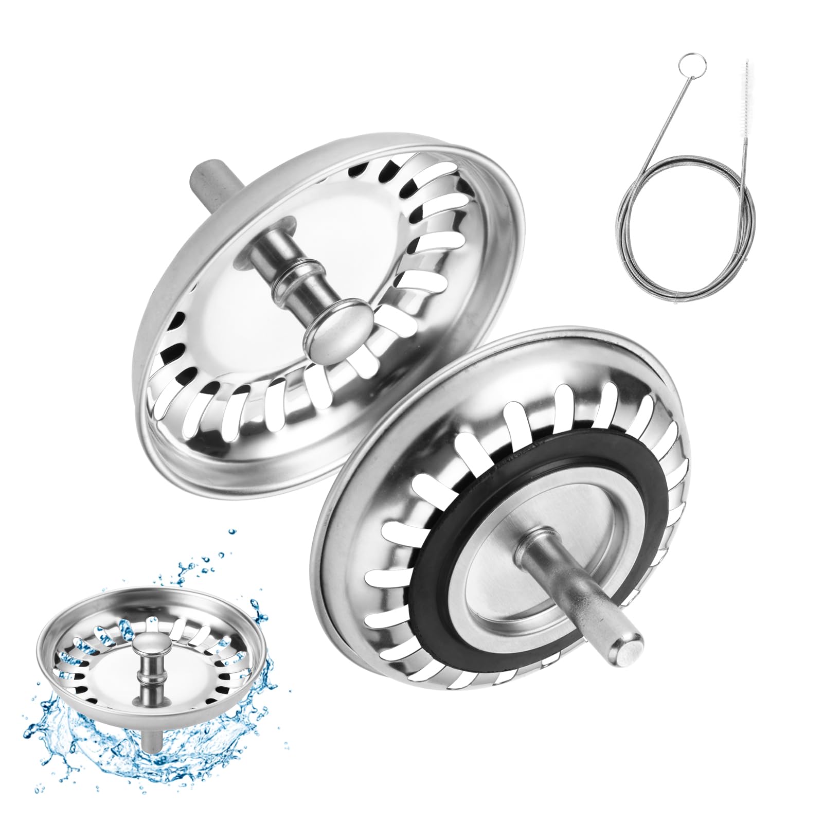 Tappo Vasca Da Bagno Universale 2 Pezzi Confezione Da Tappo Lavandino Bagno,Tappi Lavandino Bagno Con Tappo Per Vasca Da Bagno - Foto 3