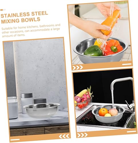 Miniatura 7 de HOMSFOU cuencos de mezcla de metal cuencos de mezcla de metal grandes cuencos de mezcla de metal cuencos de mezcla de ensalada cuencos de metal