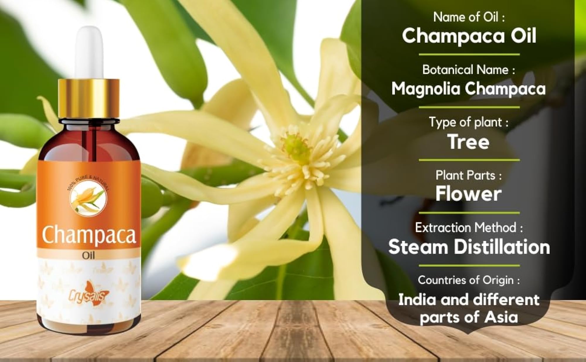 Champaca Organic Essential Oil for Skin and Hair Care