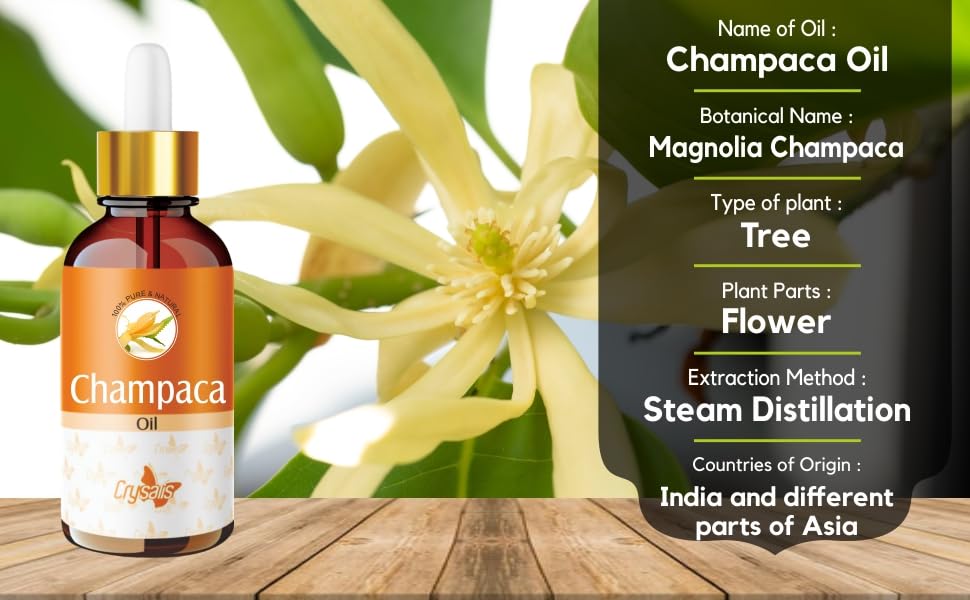 Image of Crysalis Champaca Oil 15 ml (0.51 fl oz) - Exotic Floral Aromatic Oil for Skincare, Haircare, DIY Formulations, Soaps & Cream Blends