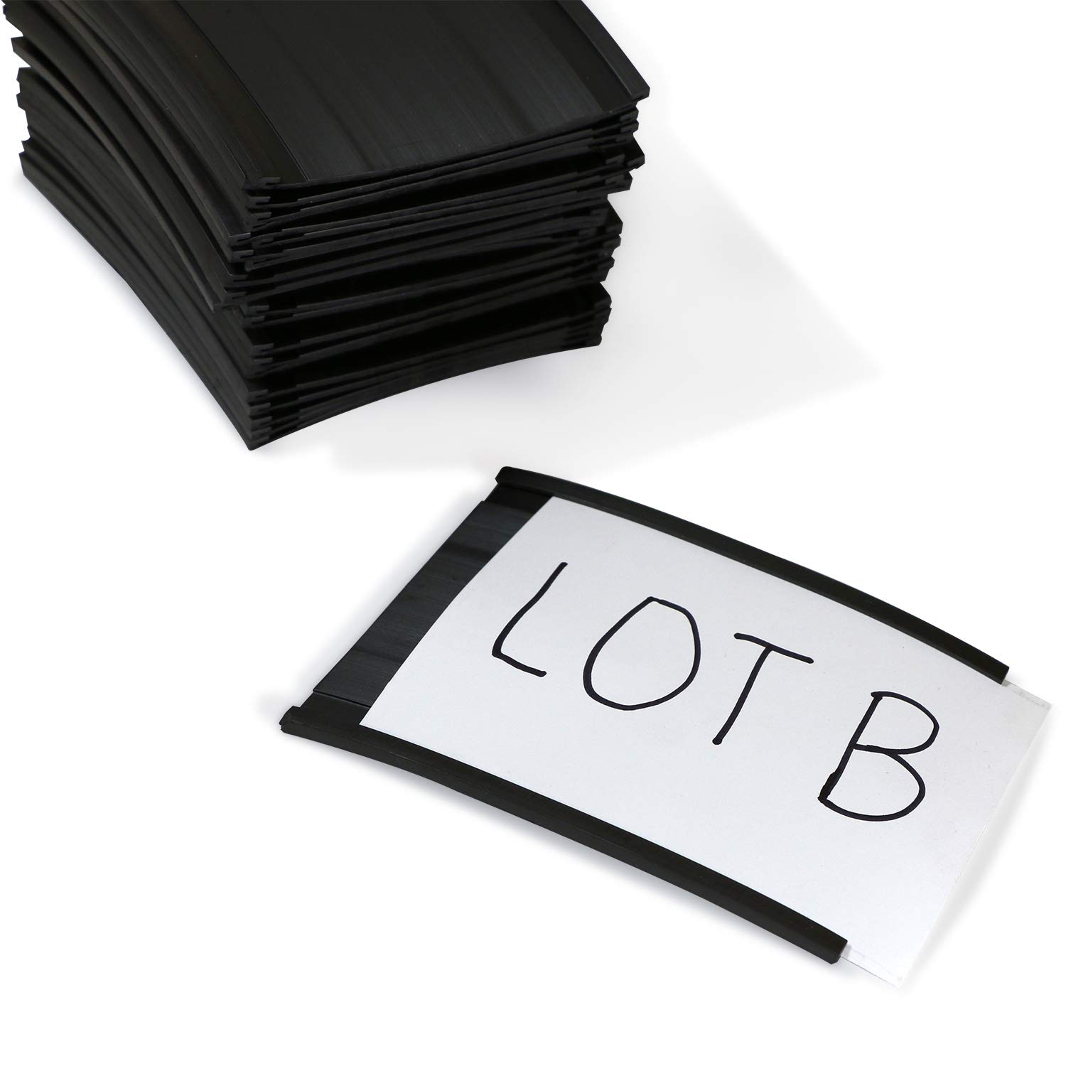 SmartSign Magnetic 'C' Channel Label Holders for Metal Racks and Shelves | 3" x 4" Pack of 25