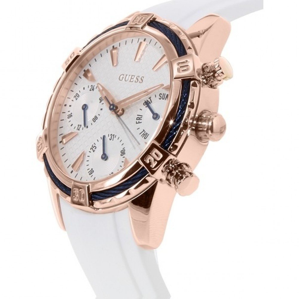 Guess Womens Multi Dial Quartz Watch With Silicone Strap W0562l1