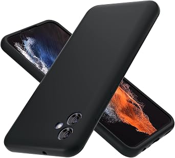 Galaxy A04E Case 6.5 inch, Soft Liquid Silicone Protective and Anti-Scratch Microfiber Lining Shockproof Compatible with A04e 4G CoverBlack
