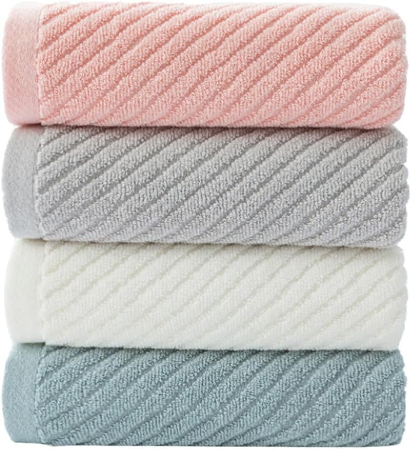 INOOMP 4pcs Cotton Washcloths Skin-Friendly Face Towels Soft Breathable Water-Absorbent Towels for Home Hand Wiping and Facial Cleansing Random Color