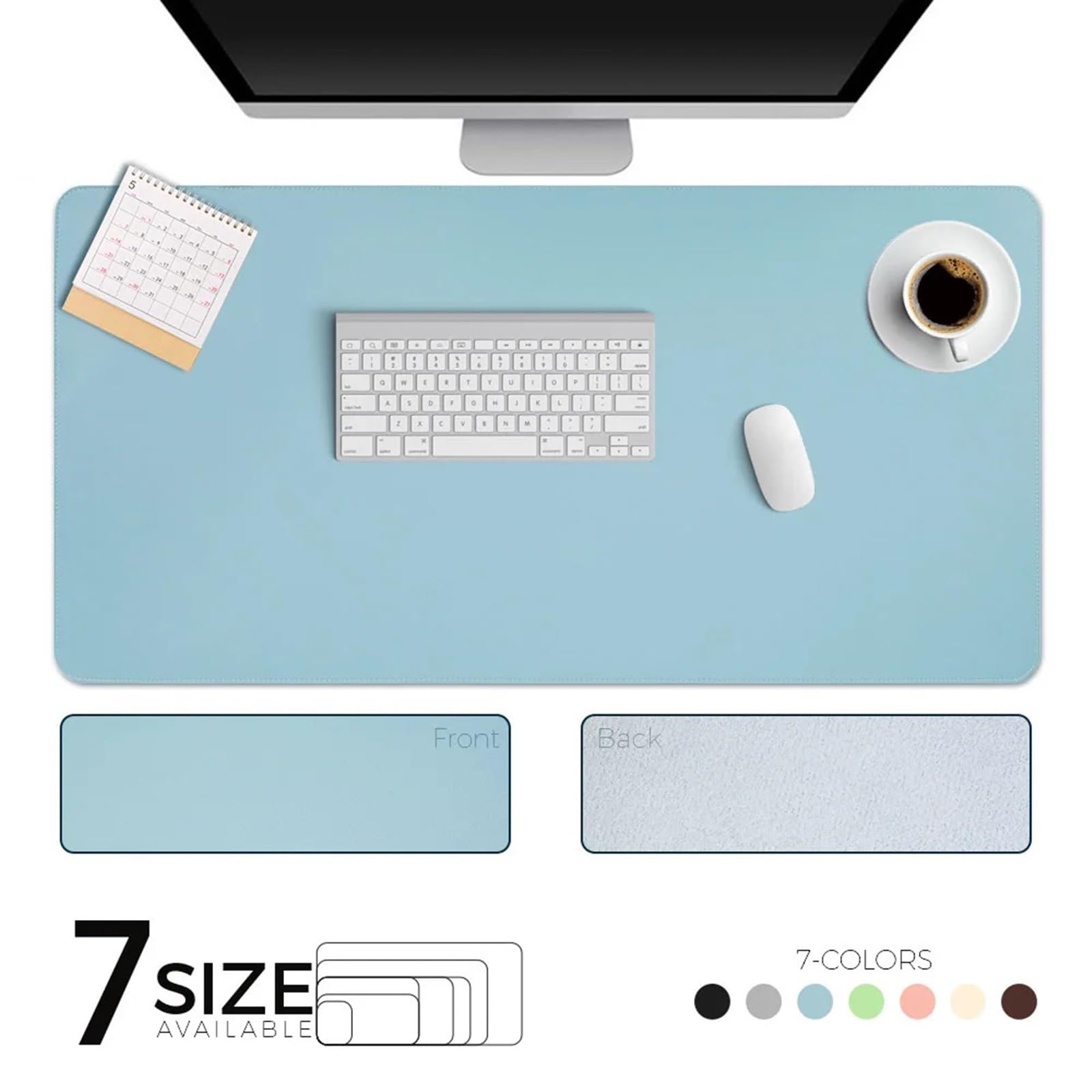 Repose-poignet pour clavier Tapis de souris simple face Portable grand Gamer imperméable en cuir daim tapis bureau ordinateur clavier couverture Table(Black,120 X 60 CM)