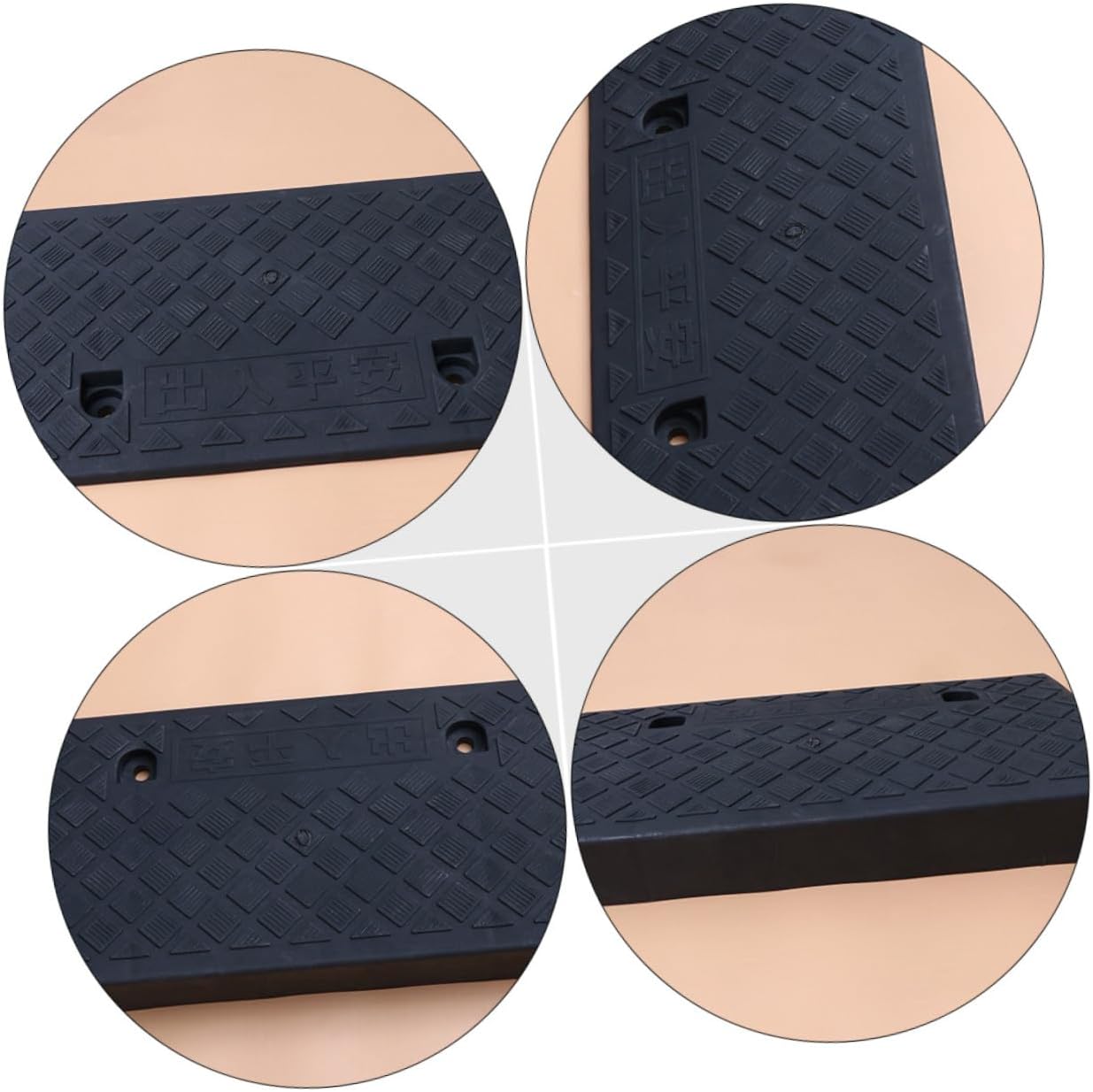 Vehicle Curb Ramp Plastic 50x27x9cm Black Threshold Ramp for Cars Motorcycles Driveway Loading Slope Compatible with Wheelchairs and Bikes