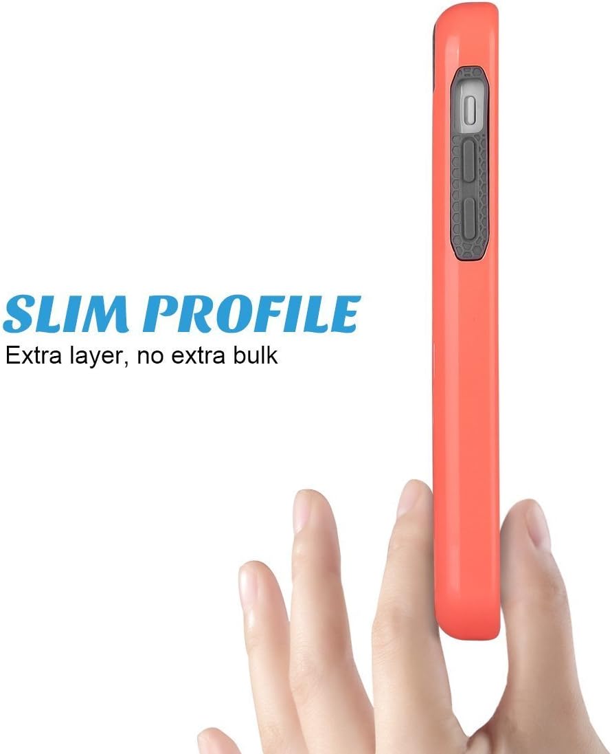 ULAK iPhone 5C Case, Slim Lightweight 2in1 iPhone 5C Cases Hybrid with Soft Rugged TPU Inner Skin and Hard PC Anti Scratches Protective Cover for Apple iPhone 5C (Neo Red+Grey)