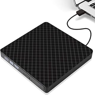 USB 3.0 CD External DVD /-RW Drive Portable Slim Rom Recorder/Writer Burner, Support for Mac/Linux/Win OS (Black)