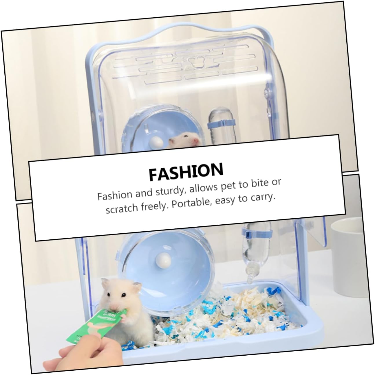 Portable Pet Case for Small Animals Hamster Cage Collapsible Compact Travel-Friendly