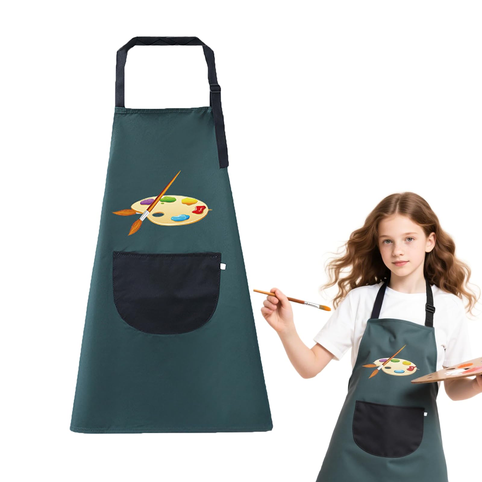 Blouse Art DIY Enfant Tablier Peinture Enfant XIAQICA - 2 Pièces - Imperméable - Taille 7-11 Ans - Grande Poche - Pour Art/cuisine Tablier Ajustable 7-11 Ans