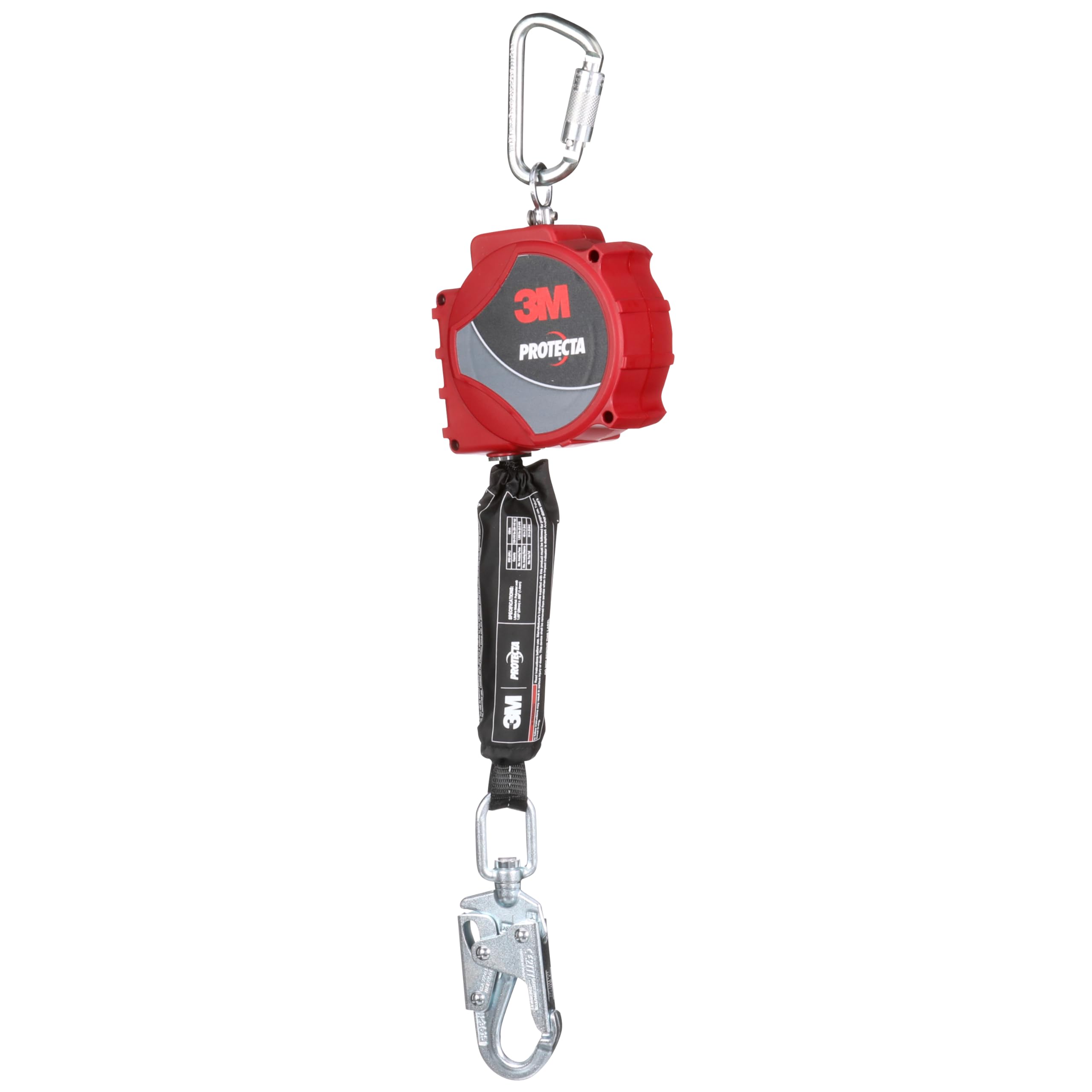 3M™ Protecta® 3100516 - Línea de vida autorretráctil con mosquetón, red, gancho giratorio de acero, 20 pies