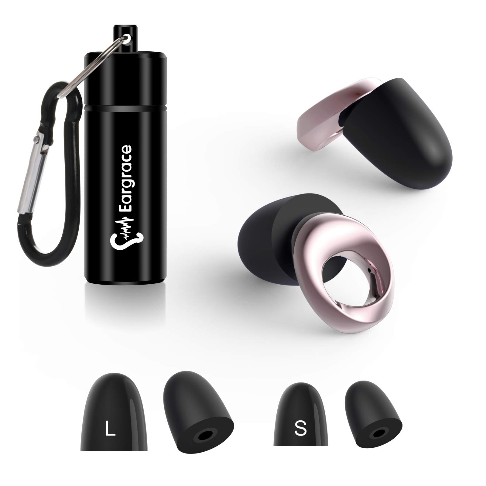 Ear Plugs for Sleeping, Eargrace SNR 32dB Noise Reduction Earplugs with Foam eartips, Hearing Protection Earplugs for Sleeping, Snoring, Travel, Studying, Work, Loud Events (Pink)