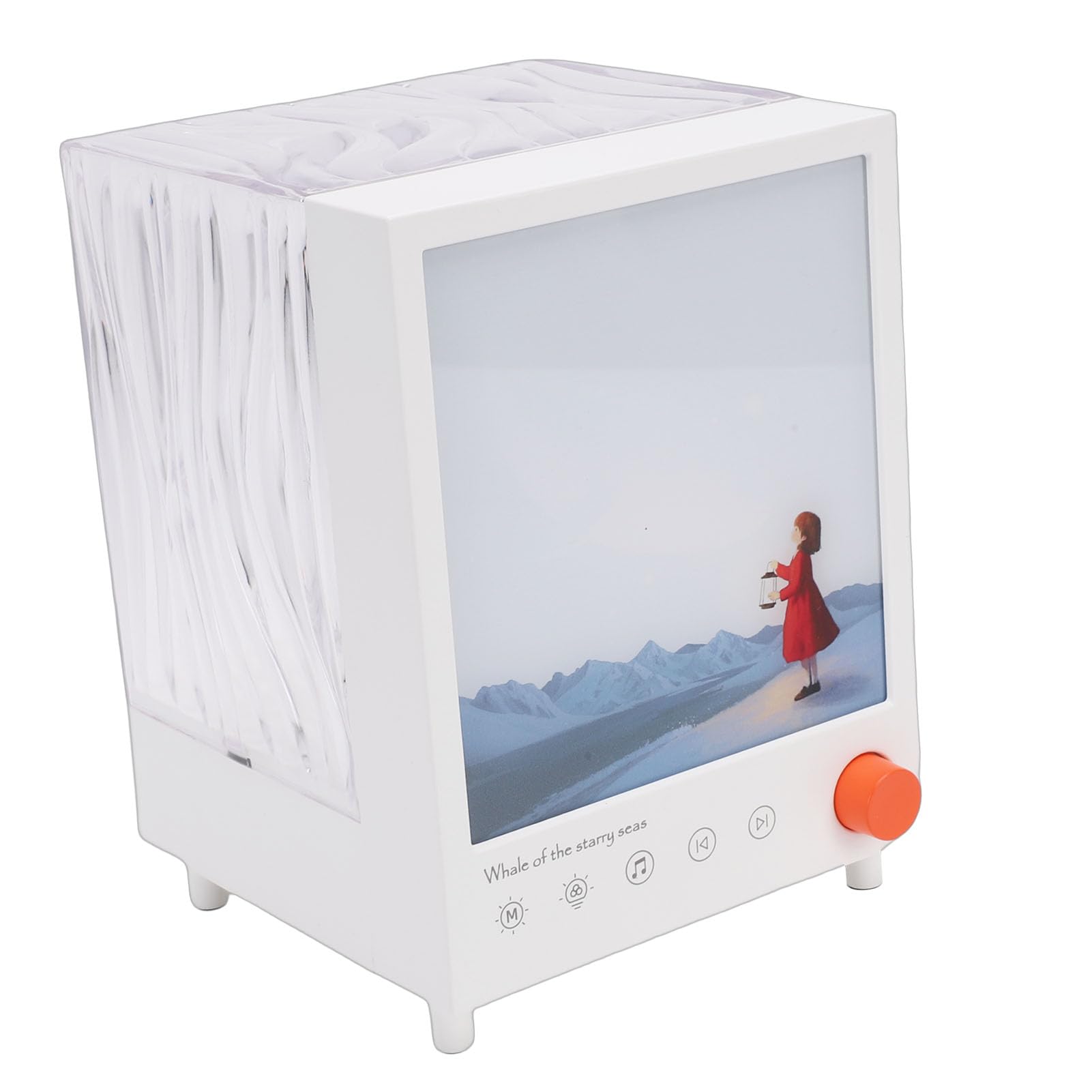 Jiawu Altoparlante Bluetooth con Luce di Proiezione Ambientale con Rumore Bianco per il Relax della Camera da Letto e dei Regali per le vacanze. Bianco