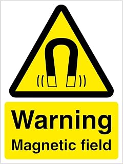 Warning Magnetic Field Sign Metal Sign 12 x 8 Inch – Suitable for Home, Office, or Work Areas