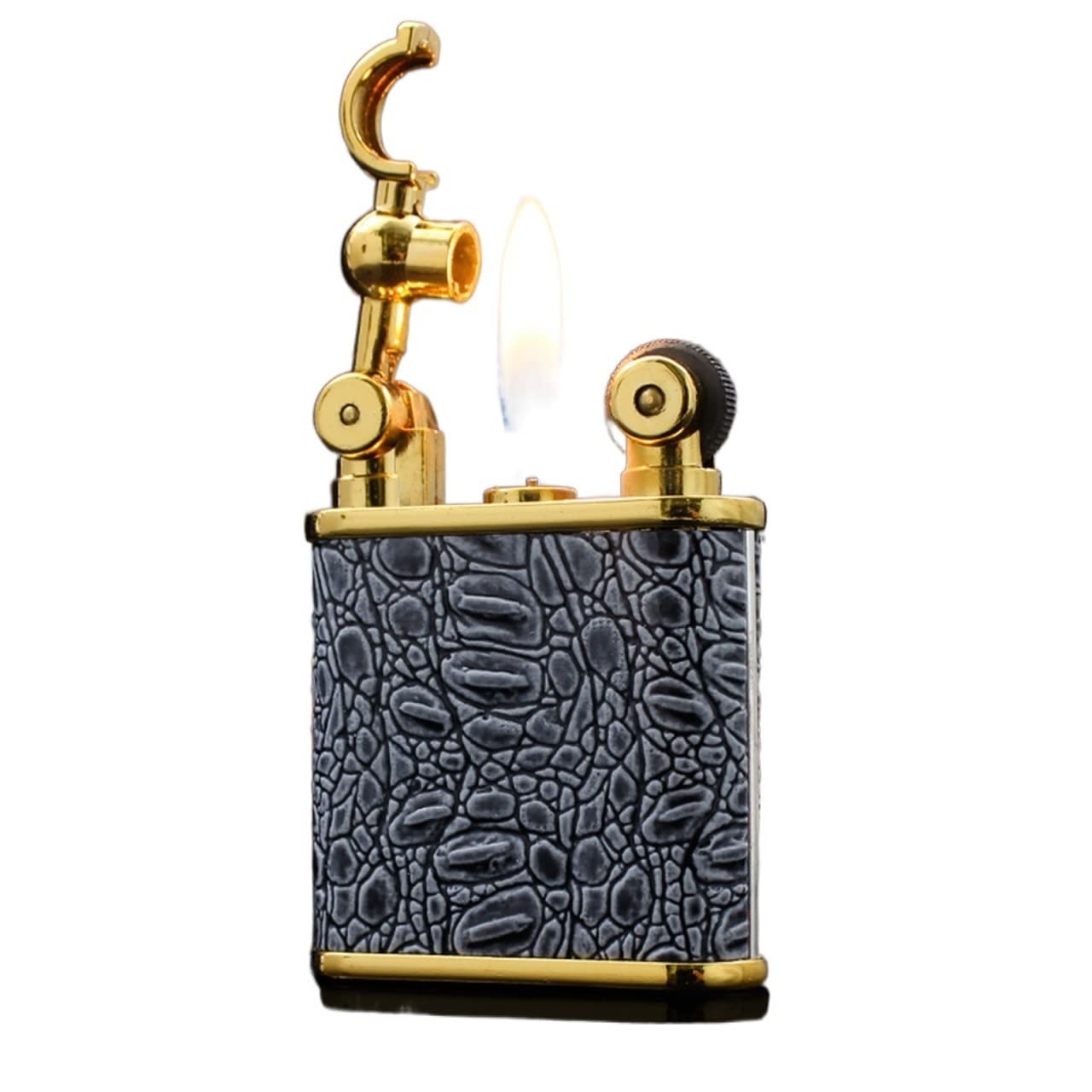 cigarette lighter in italian Italian inflatable lighter open flame cigarette lighter personality  grinding wheel ignition sticker metal smoking set (Color : Gray) :  Amazon.co.uk: Home & Kitchen