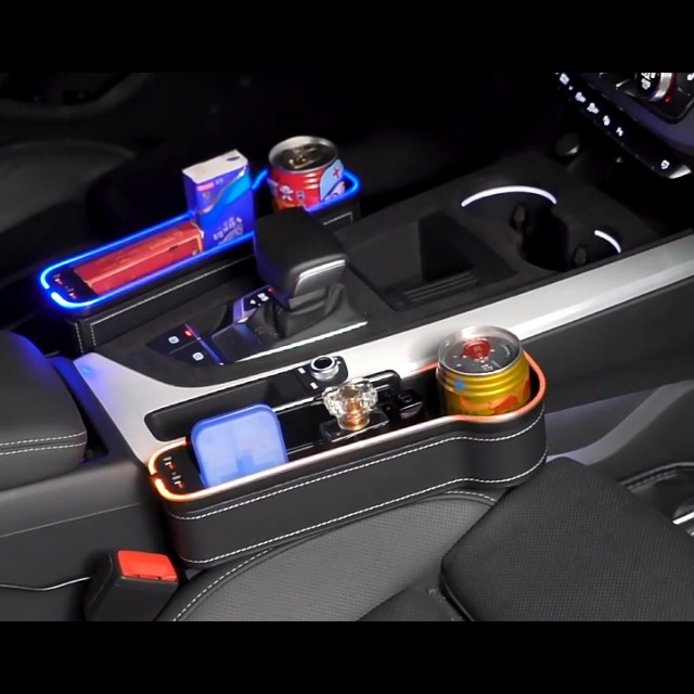 Organizer Per Auto Con Luci LED - 2 Pezzi, Portaoggetti Da Sedile - Foto 5