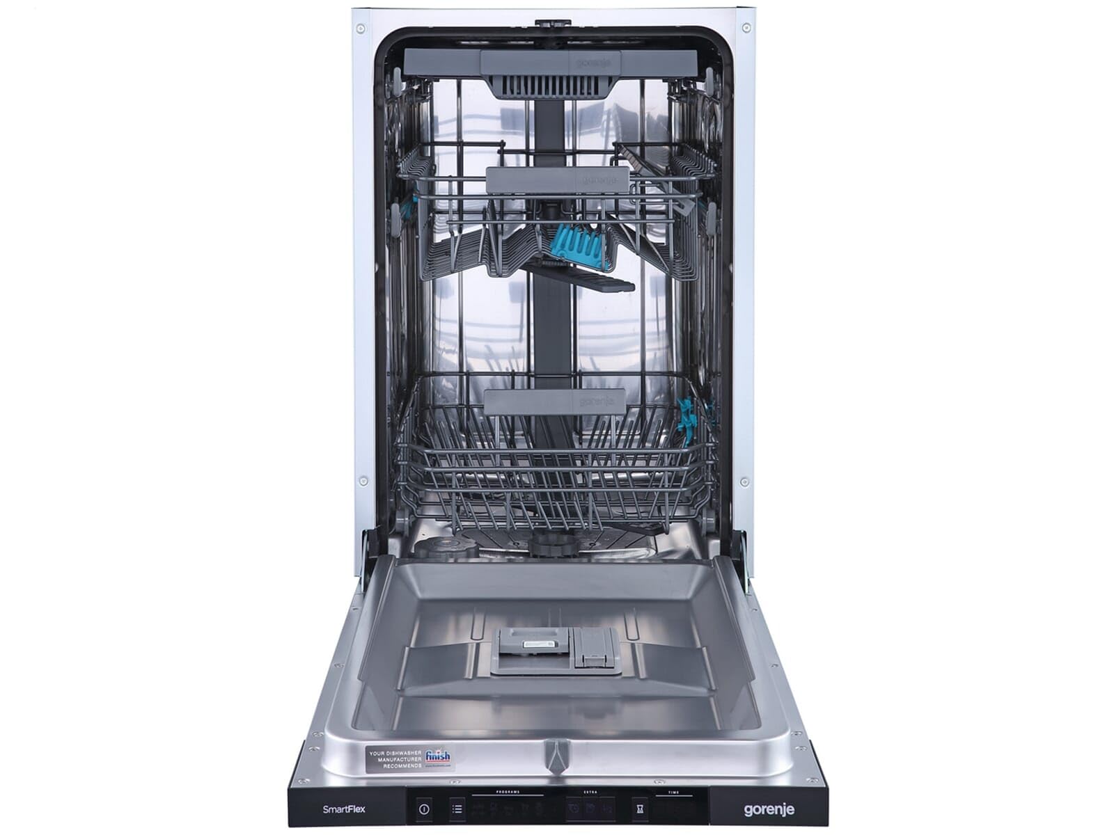 Gorenje GV 561 D10 - Lavavajillas totalmente integrado, 45 cm, 11 cubiertas, 3 cestas, 5 programas, motor inverter, SpeedWash, función 3 en 1, TotalDry, protección completa contra desbordamiento