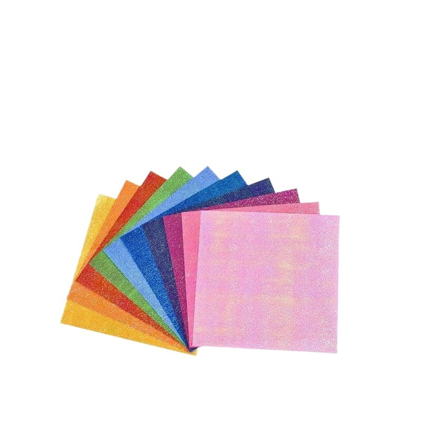 100 piezas de papel origami brillante doble cara, plegable color sólido con brillo perlado, hecho a mano, for manualidades scrapbooking y decoración Para Decoración Y Origami(15x15cm)