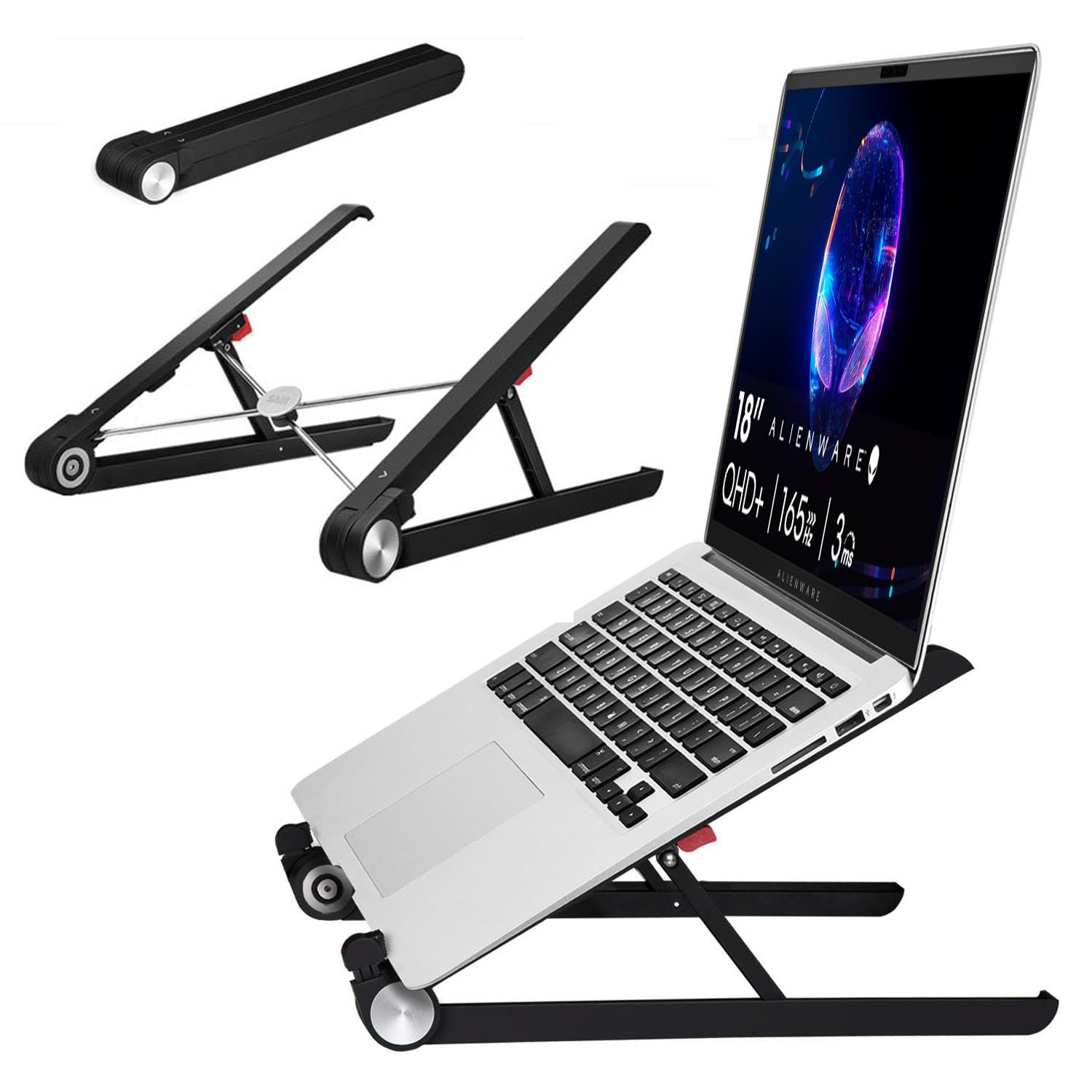 PHAPPY Portable Laptop Stand for Dell Alienware M18 R1 R2 18 Area 51 Gaming Laptop for Desk.Made of Reinforced Nylon,304 Stainless Steel Silicone,