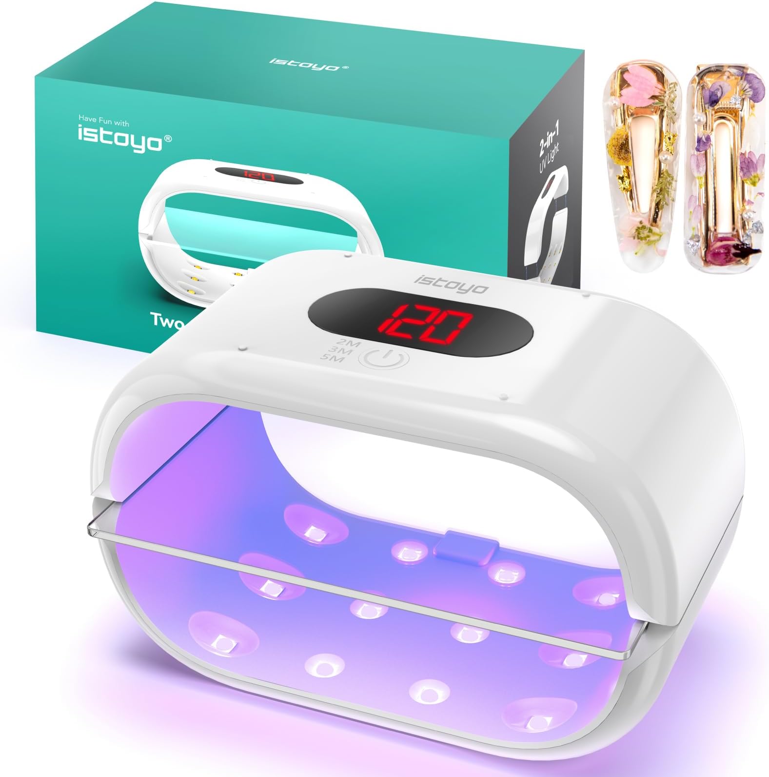 Istoyo Two-Sided UV Resin Light, UV Light for Resin with Digital Display and Longer Time Setting(2m,3m,5m), Split Usagable, Large Lamp for Curing, Molds, Jewelry Making, DIY Craft