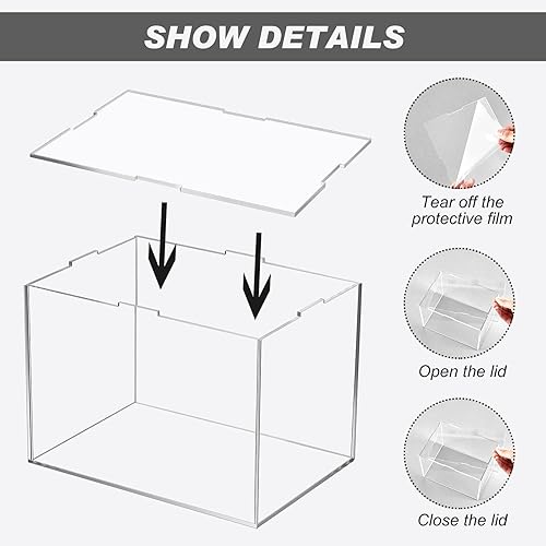 Miniatura 3 de 4 piezas de mini casco, mini caja de exhibición de casco de fútbol acrílico transparente, mini caja de plástico para protección de casco para