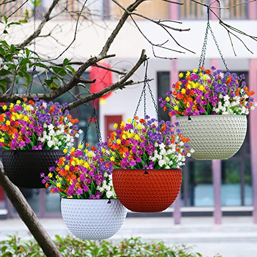 Image of Lnoicy Artificial Flowers for Outdoor,10pcs Plastic Flowers Decoration, Plants for Indoor Outside Garden Home Wedding Farmhouse(5 Color)
