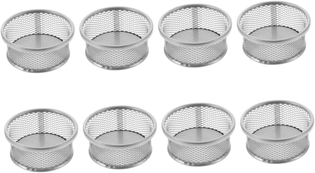 8pcs Mesh Paper Clips Holder Desktop Organizer for Office Supplies Clip Storage Basket for Home and School Use Keep Your Desk Neat and Orderly