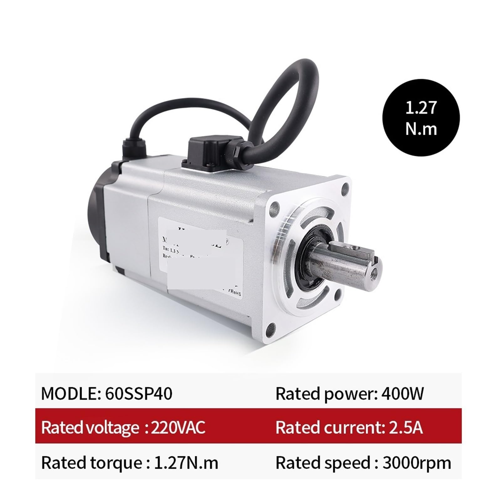 Servomotor 400 W Servomotor-Kit 60SSP40 2,5 A 1,3 Nm ASD240 Servoantrieb AC200-240 V + 300 cm Kabelmaschine AC-Servomotor mit Bremse(ASD240 Drive)