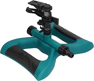 01 Automatic Sprinkler, Easy to Use Rubberâ€‘Coated Base Rotating Automatic Sprinkler Straightâ€‘Way Water Pipe for Watering Lawns for Gardens for Nurseries(Dark Green)