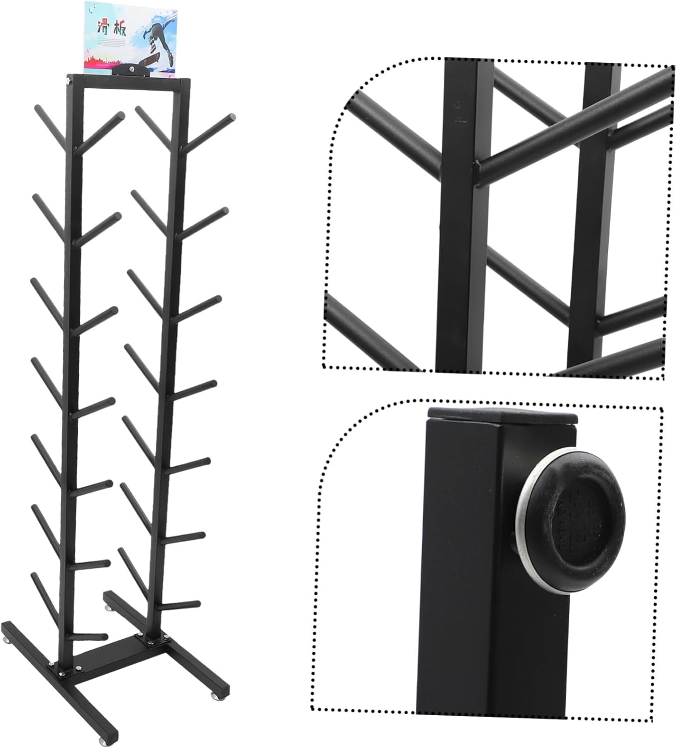 1pc Professional Skateboard Display Rack Easy to Install Organizer for Dual-Sided Design Storage for All Skateboards