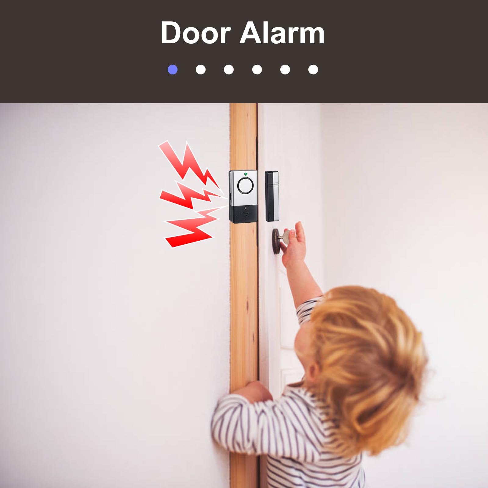 Sensor de alarma de apertura de puerta y ventana de 120 dB, paquete de 7 unidades para niños, seguridad de pacientes con demencia, alarma magnética para puerta de piscina para seguridad de niños