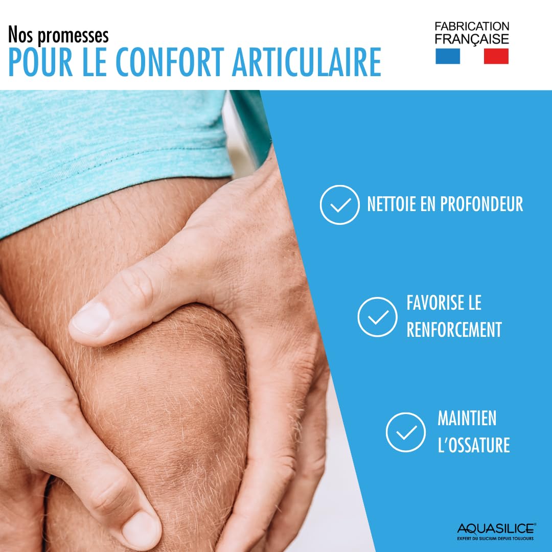 Silicium Glucosamine Chondroïtine - Solution buvable 1L - Enrichi en Bambou & Manganèse - Nettoyage de l'Organisme - Maintien d'une Ossature Solide - Fabriqué en France - Aquasilice