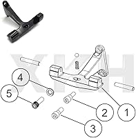 Vista 4 de XKH - Soporte de montaje para estribo de pasajero negro compatible con Touring Trike 1993-2019 B07NSD3H47