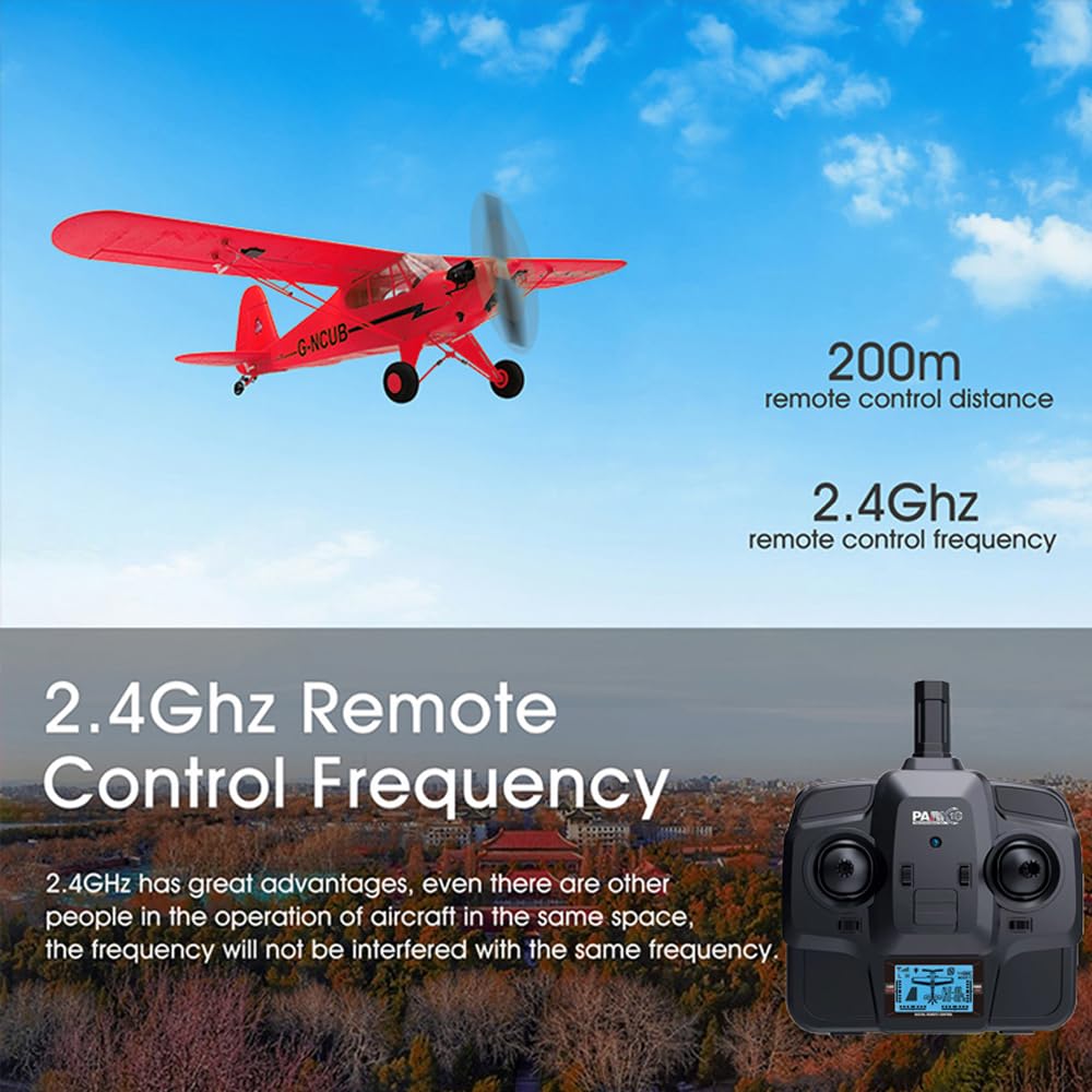 J3-CUB RC Aereo 3D/6G 5CH Aereo Telecomandato per Adulti 1406 Motore Brushless Esterno Ala Fissa Stunt RC Aerei con Parti Sostituibili